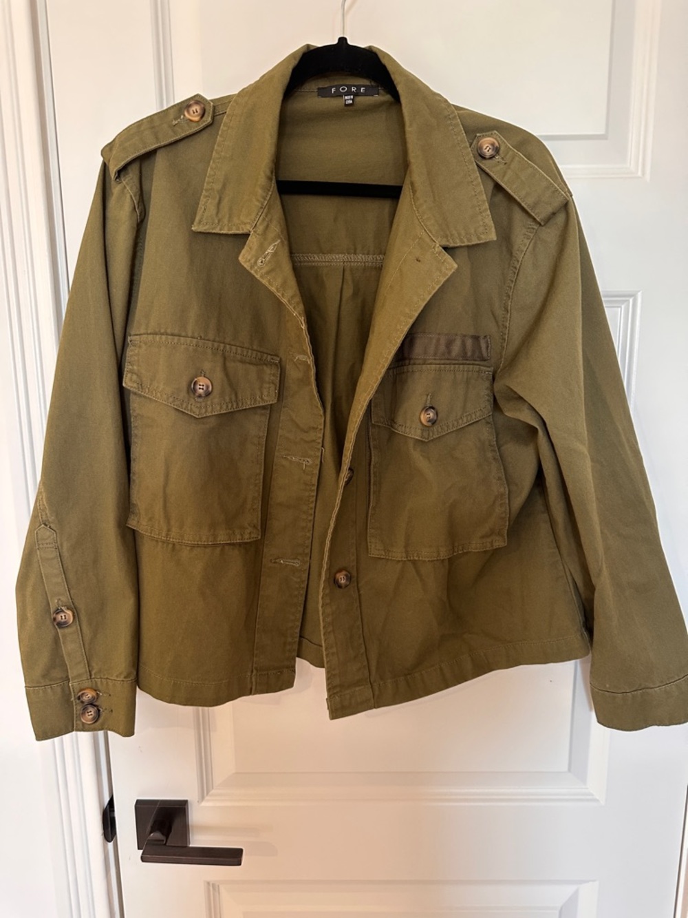 Olive Green Utility Jacket - Women's Military Shirt Jacket